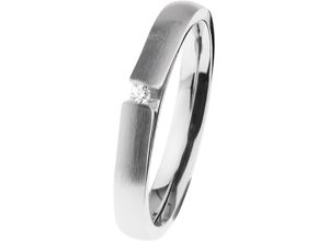 4060267124358 - ERNSTES DESIGN Damen Ring Edelstahl mit 1 Brillant ca 002 Karat silber