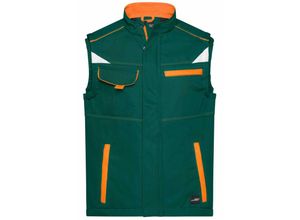 4060539017609 - James & Nicholson Softshellweste Wind- und wasserabweisend JN852 Gr 2XL dark-green orange