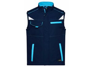 4060539017906 - James&nicholson - Softshellweste Wind- und wasserabweisend JN852 Gr 2XL navy turquoise