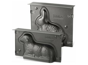 4060569110233 - Osterbackformen-Set Hase und Lamm Hasen- und Lammform mit Antihaftbeschichtung für Ostern Osterhasen- und Osterlamm-Backform (Farbe Silber)