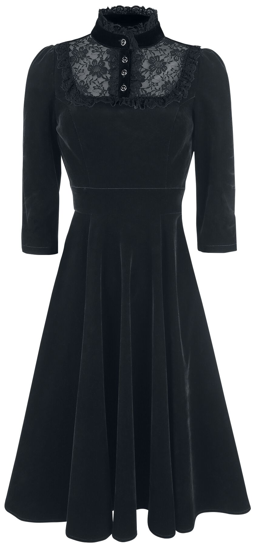 4060587070977 - Nightshade Velvet Dress Mittellanges Kleid schwarz in XXL