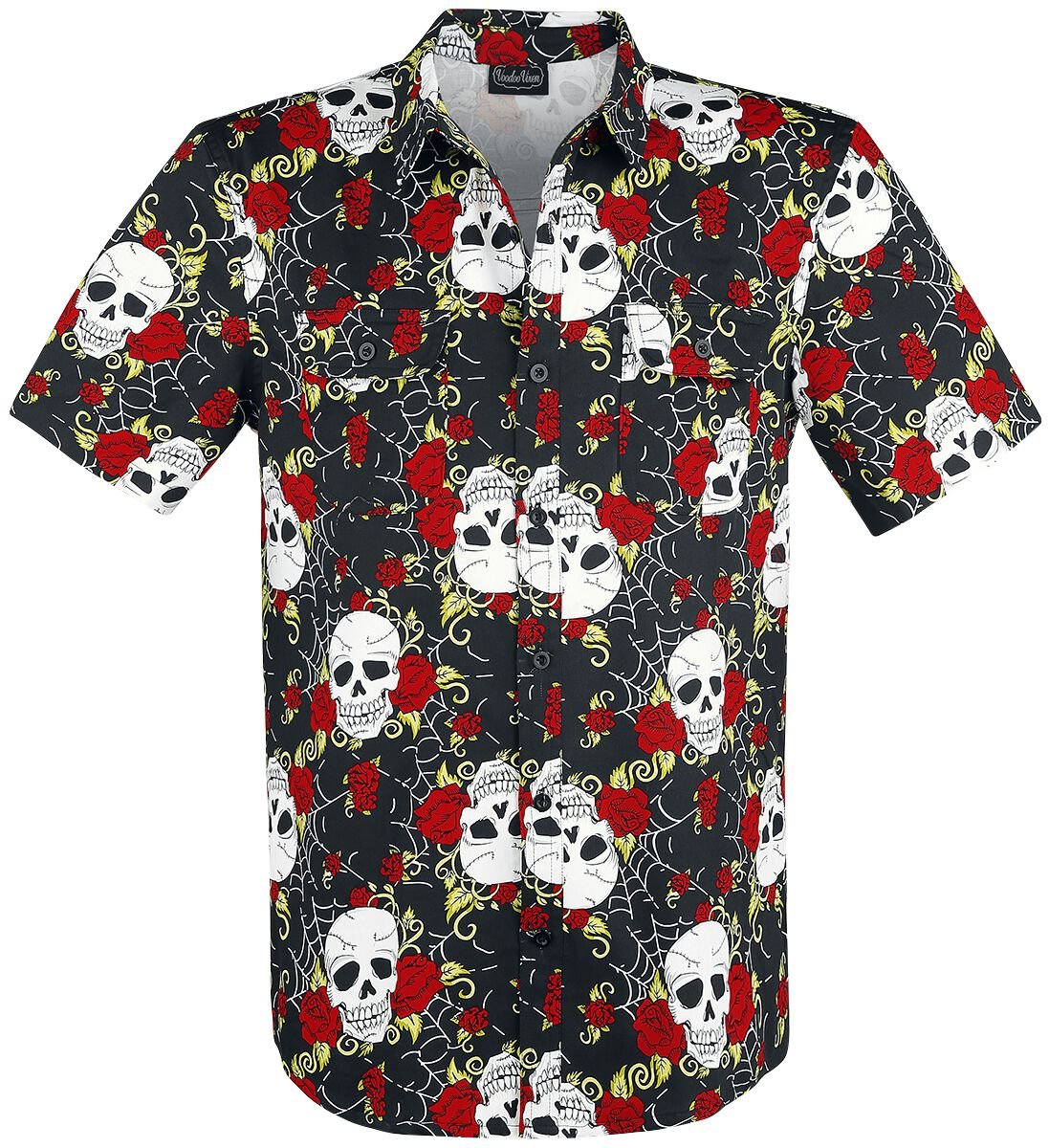 4060587098131 - Skull Kurzarmhemd schwarz in XXL