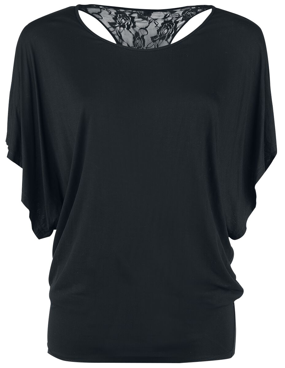 4060587308735 - Lace Back Bat Wings T-Shirt schwarz in XL