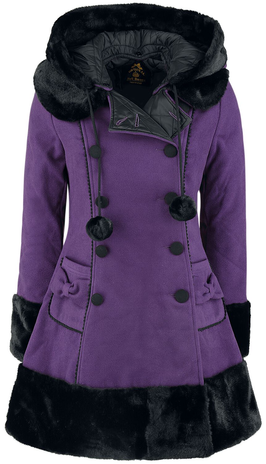 4060587403812 - Hell Bunny Sarah Jane Coat Wintermantel lila in S 4060587403812 - Hell Bunny Sarah Jane Coat Wintermantel lila in S