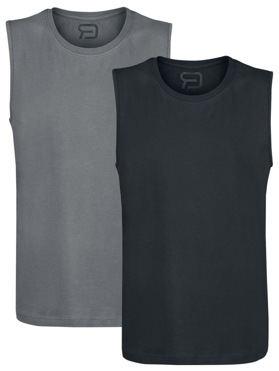 4060587431525 - Double Tank Tank-Top schwarz grau in S