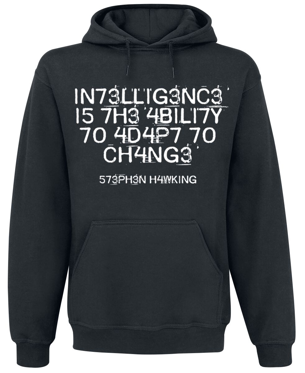 4060587438586 - Sprüche Intelligence Is The Ability To Adapt To Change Kapuzenpullover schwarz in M
