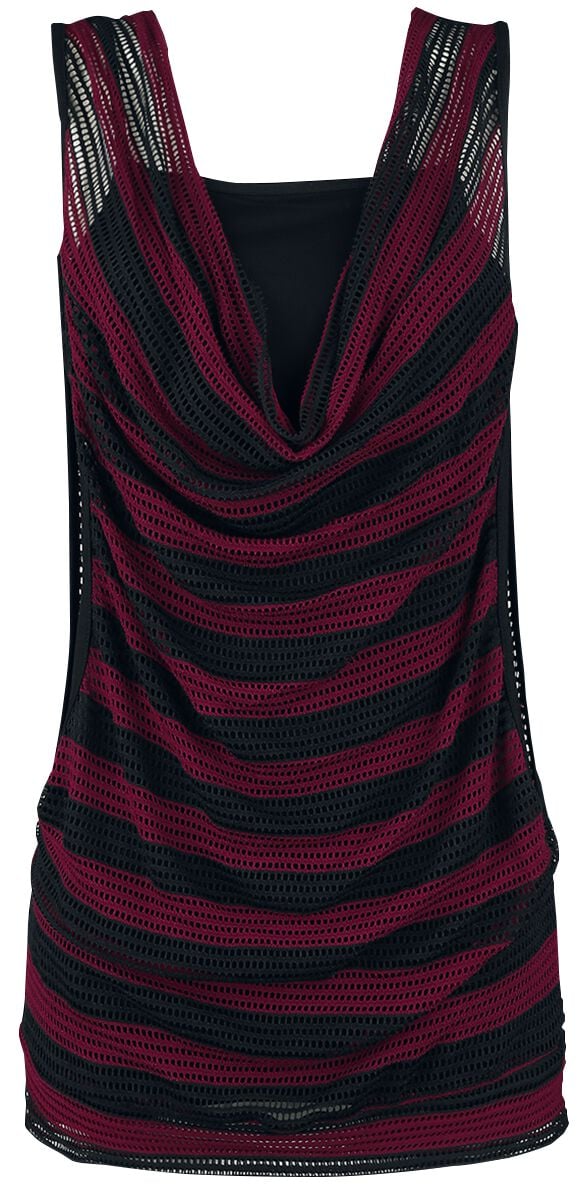 4060587459420 - 2 in 1 Double Layer Stripe Mesh Top Top schwarz rot in XL 4060587459420 - 2 in 1 Double Layer Stripe Mesh Top Top schwarz rot in XL