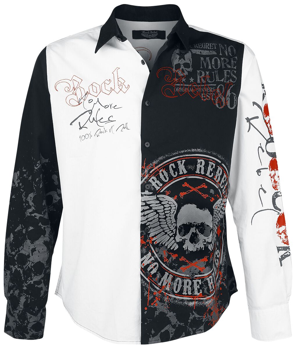 4060587504465 - There Is No Business Like Rock Business Langarmhemd schwarz weiß in XXL