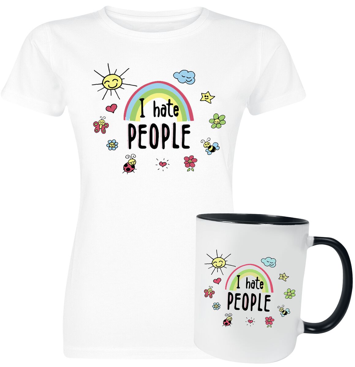 4060587548148 - Sprüche Geschenkbox - Geschenkset - I Hate People T-Shirt weiß in XL