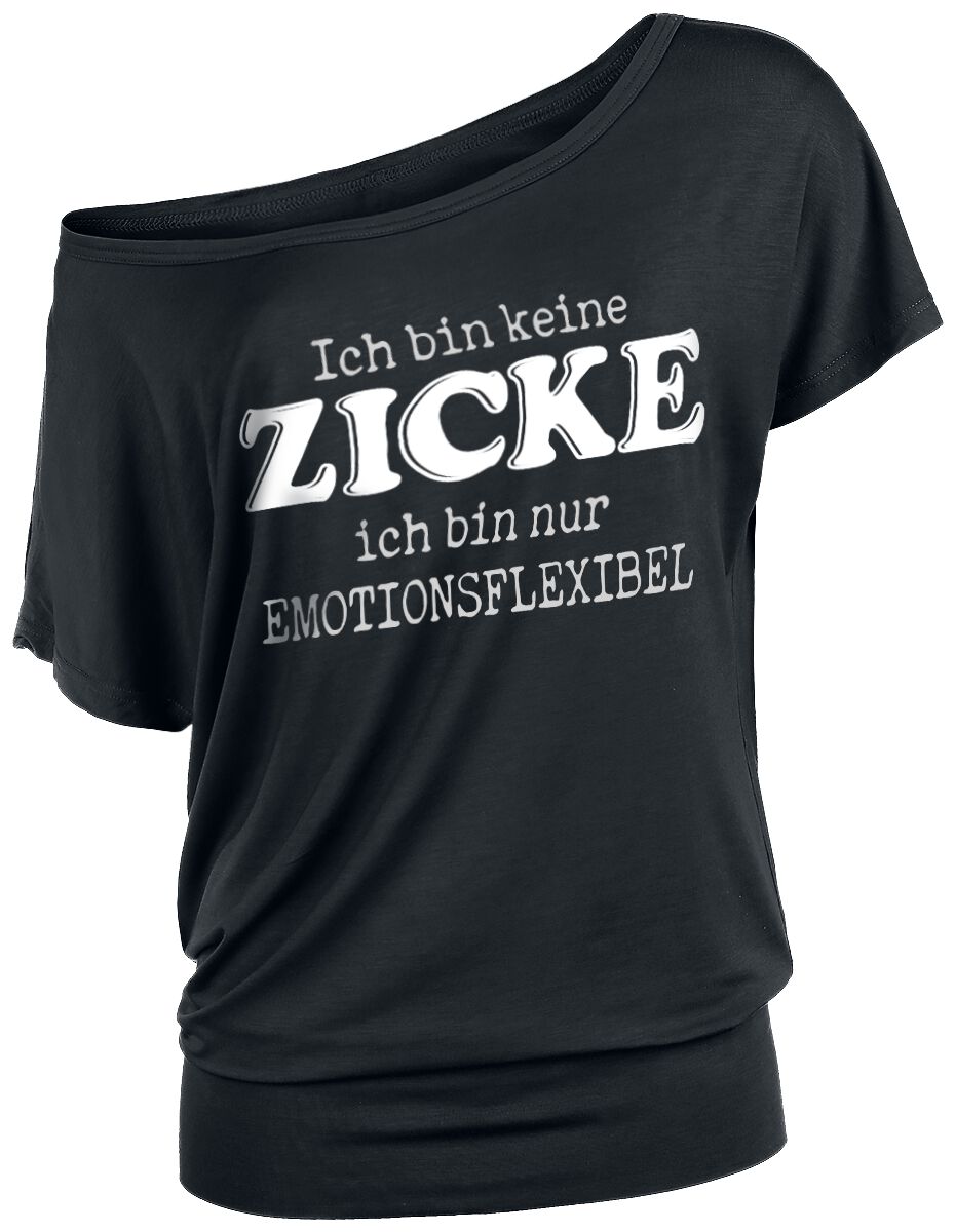 4060587551155 - Ich bin keine Zicke ich bin nur emotionsflexibel T-Shirt schwarz in M 4060587551155 - Ich bin keine Zicke ich bin nur emotionsflexibel T-Shirt schwarz in M