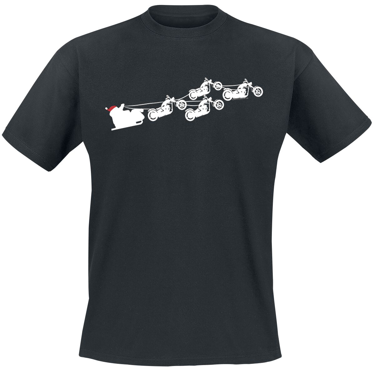 4060587717612 - Motorrad Weihnachtsmann T-Shirt schwarz in XL