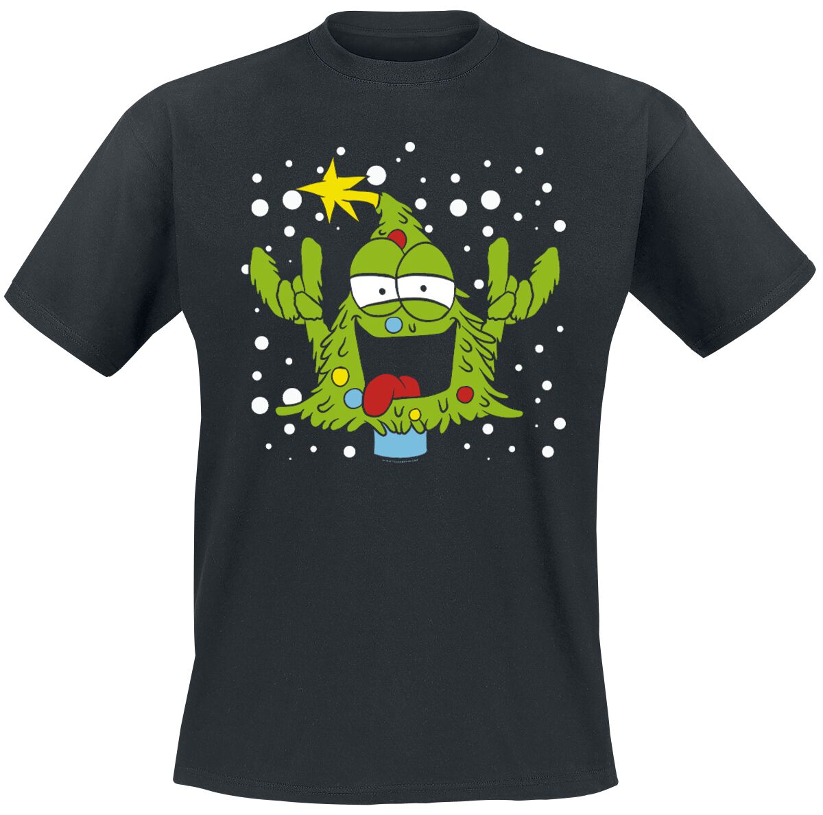 4060587737016 - verrückter Weihnachtsbaum T-Shirt schwarz in L