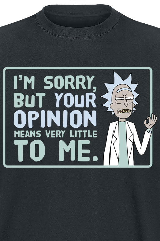 4060587802332 - Rick And Morty Your Opinion T-Shirt schwarz in L