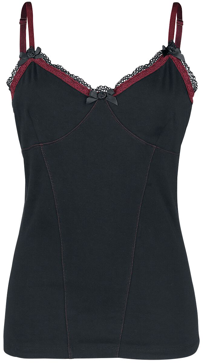 4060587817954 - Top mit Spitze Top schwarz bordeaux in M