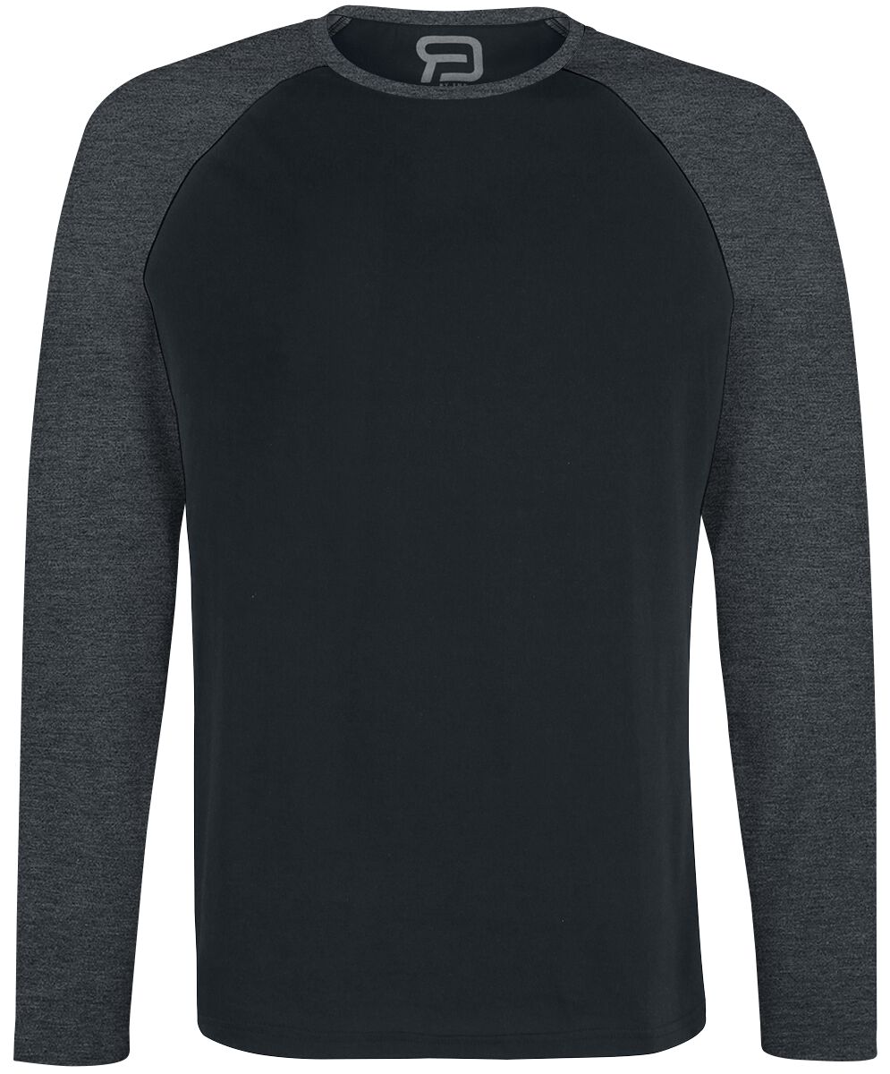 4060587843625 - Long Raglan Road Langarmshirt schwarz dunkelgrau in 3XL