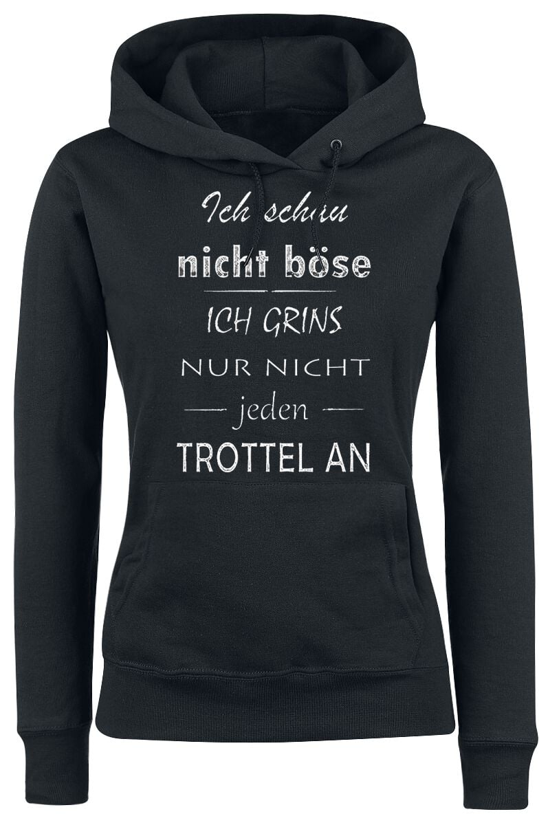 4060587893484 - Sprüche Ich schau nicht böse - Ich grins nur nicht jeden Trottel an Kapuzenpullover schwarz 4060587893484 - Sprüche Ich schau nicht böse - Ich grins nur nicht jeden Trottel an Kapuzenpullover schwarz