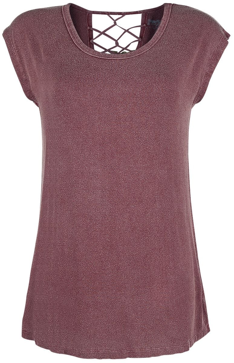 4060587904111 - T-Shirt mit Zierbändern am Rücken T-Shirt bordeaux in S