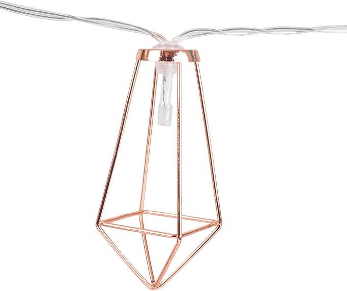 4060631009595 - LED-Leuchtenset - Geometrische Pyramidenform - Kupfer-Roségold