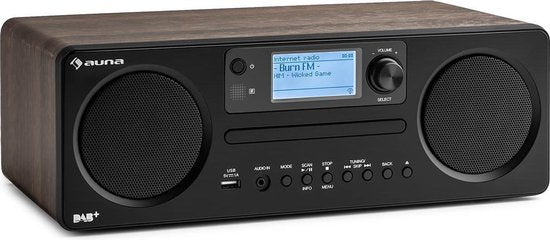 4060656104282 - - Weltweites CD-Internetradio mit Bluetooth - 20x35x12 cm - Braun