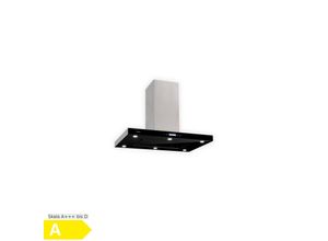 4060656105968 - - Valeria Inselabzugshaube 90cm 650m³ h Abluft Touch LED Glas Edelstahl - Schwarz