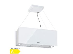 4060656161841 - - Kronleuchter xl Inselabzugshaube 90cm Umluft 590m³ h led Touch weiß - Weiß