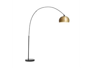 4060656223129 - Amara Bogenlampe vergoldeter Schirm Marmorsockel E27 Netzkabel 2 m gold - Antik-Gold-Metallic - Besoa