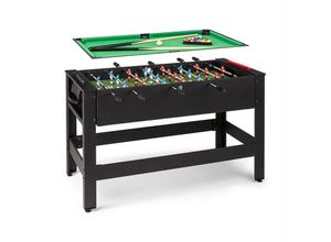 4060656224379 - Spin 2-in-1 Spieletisch Billard Kicker 180° drehbar Spielzubehör - Schwarz - Klarfit