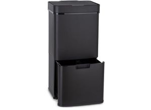 4060656445088 - Royal Trash Matte Black Sensor-Mülleimer 72 Liter Edelstahl - Matt-Schwarz - Klarstein