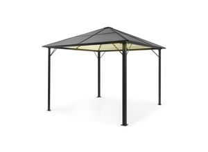 4060656450778 - Pantheon Solid Sky Ambient Solar Pavillon mit grauem Dach 3x3m Polycarbonat Aluminium