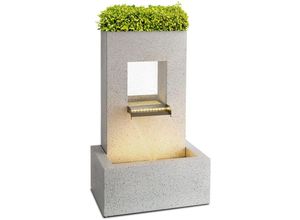 4060656451621 - Bloomingstone Zierbrunnen Gartenbrunnen Dekobrunnen Regenbrunnen mit Pflanzkübel Indoor & Outdoor 10 m Kabel geschlossener Wasserkreislauf led