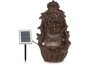 4060656455124 - Löwenstein Wandbrunnen 2W Solar-Pumpe Material Polyresin 4 weiße led 5m Kabel - Rost - Blumfeldt