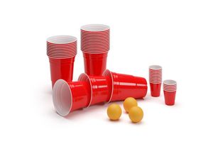 4060656464058 - BeerCup Federer Ultimate Beer Pong Party Paket Red Cups Shot Cups inkl Bälle - Rot