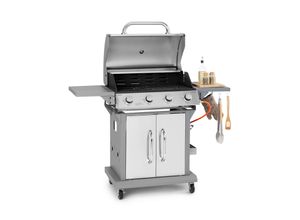 4060656506994 - Lucifer 4 Gasgrill 4 x 36 kW Brenner 69x45cm Grill Edelstahl mobil Grau