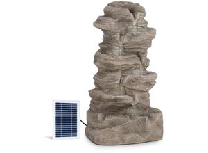 4060656509841 - Stonehenge Solarbrunnen inkl Solarpanel Lithium-Ionen-Akku (ca 5h Laufzeit) LED-Beleuchtung Polyresin frostbeständig für drinnen und draußen