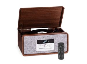 4060656514166 - Bella Ann Stereoanlage Plattenspieler Radio DAB+ UKW USB Bluetooth Braun