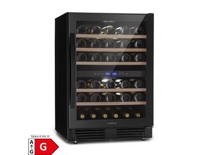 4060656516979 - Vinovilla 50 Duo Zweizonen-Weinkühlschrank 53l 17 Fl 3-Farben Glastür Schwarz 2 Kühlzonen