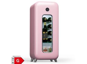 4060656520129 - Shirley 15 Uno Weinkühlschrank 15 Flaschen 5 - 20 °C Touch Retro Pink 15 Flaschen 1 Kühlzone