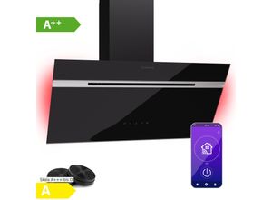 4060656520532 - Alina Dunstabzugshaube 80 cm 594 m³ h LED-Display Ambientelicht Glasfront Schwarz