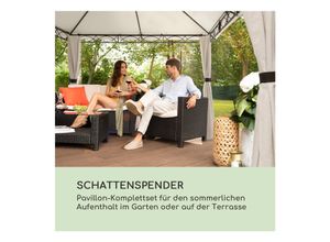 4060656525575 - Mondo Gartenpavillon Partyzelt Gazebo 295x262x295 Stahl Polyester Beige
