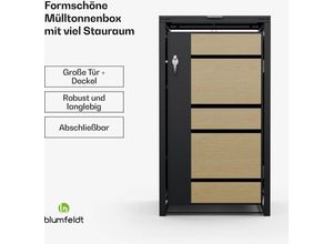 4060656527586 - Blumfeldt Elegantes Mulltonnenbox-3er-Design fur 60 120 240 l Behalter praktische Offnung von oben & vorne sicheres Schloss mit Schlussel