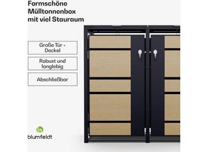 4060656527593 - Blumfeldt Elegante 3er-Mulltonnenbox fur 60 120 240 L Behalter praktische Offnung von oben & vorne sicher mit Schloss & Schlussel ideal zur