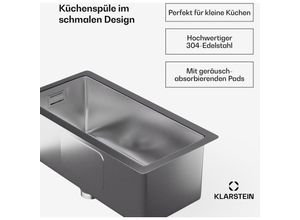 4060656529504 - - 23x45 cm Edelstahl-Kuchenspule mit Uberlauf & Sieb - perfekte Wasserspar-Option inklusive Spulbecken-Organizer - exzellenter Wasserhahn