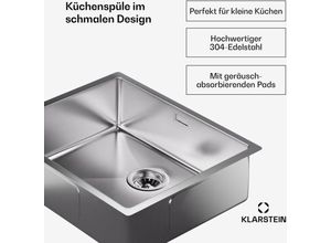 4060656529535 - - Edelstahl-Spulbecken 55x45 cm - mit Uberlauf & Sieb perfekte Erganzung fur deine Kuche - Küchen-Wasserhahn Spulbecken-Organizer