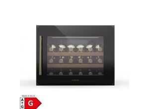 4060656531552 - Vinsider Victoria 28 Weinkühlschrank 28 Flaschen Touch UV-Schutz LED leise 2 Regale Schwarz Antik-Gold-Metallic 38 Flaschen 1 Kühlzone