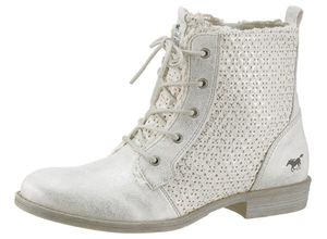 4060891358754 - Große Größen Mustang Shoes Schnürboots offwhite-silberfarben Gr37