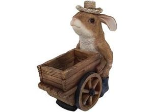 4060898129630 - Dekofigur Hase mit Karre 24 x 245 x 125 cm braun weiß