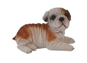 4060898138380 - Dekofigur Bulldogge liegend 19 x 12 x 105 cm braun weiß