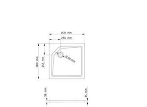 4060991037023 - Duschwanne aus Sanitär-Acryl extra-flach von inkl Markenablauf (Durchmesser 9cm) und Füße ohne Schürze Höhenverstellbarkeit ohne Schürze