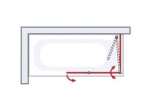 4060991056352 - Komfort Badwannenfaltwand 1146 x 70 x 140 cm alu natur Klar hell