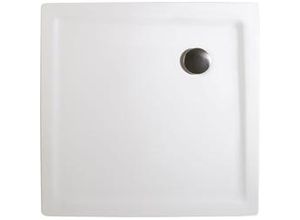 4060991056383 - - Duschwanne extra-flach aus Mineralguss von Oberfläche aus Naturstein Höhenverstellbarkeit 11-13 cm inkl Markenablauf (Durchmesser 9 cm)